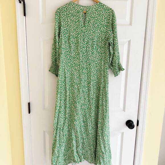 Mango Green Floral Puff Sleeve Mini Dress - Picture 4 of 8